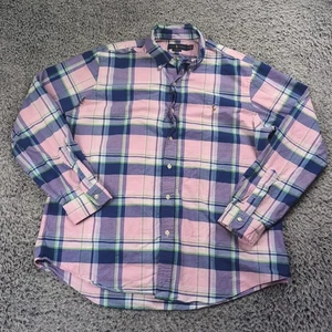 Polo Ralph Lauren Shirt Adult Extra Large Blue Pink Preppy Casual Plaid Classic - Foto 1 di 6