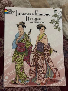 JAPANESE KIMONO DESIGNS Coloring Book By Ming-ju Sun 2007 Dover Publications - Picture 1 of 11