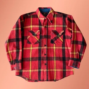 Giacca sportiva vintage anni 80 C.P.O moda uomo grande quadri lana shacket pesante - Foto 1 di 6