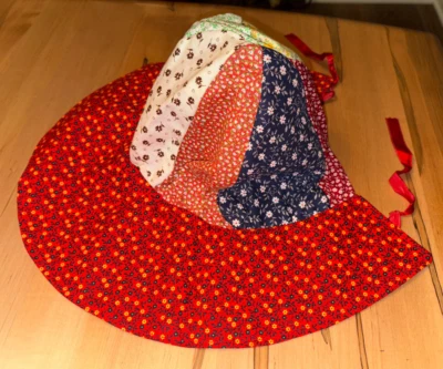 Nuevo Patchwork Hecho a Mano Cosido Sol Gorro Sue Corbata Sombrero con Ala Ancha Jardinería Granja Foto 1 de 4