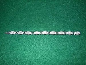 Pulsera Vintage Plata Esterlina/Esmalte Blanco Siam Nielloware Mekkala Tailandesa Antigua - Imagen 1 de 1