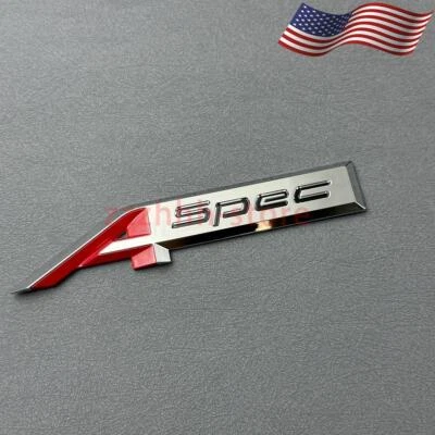 For Acura MDX RDX TLX Aspec A spec Badge Emblem Nameplate  Sticker Chrome & Red - Image 1 of 4