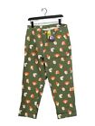 Ninemoo Men's Jeans L Green Graphic 100% Cotton Straight
