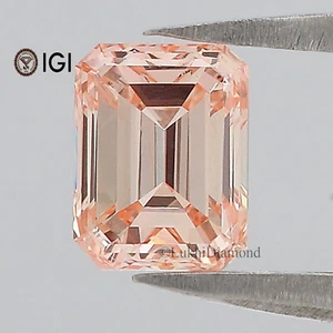 1.02 CT IGI Certified Emerald Fancy Intense Pink Color VS2 Clarity Lab Diamond - Picture 1 of 9