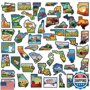 Xuhal 50 Pcs United States Map Fridge Magnets USA Souvenirs Us Individual Sta - Picture 1 of 5