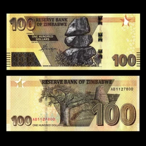 Zimbabwe 100 Dollars Banknote Revise Hybrid 2020 African Tree UNC P-106 - Picture 1 of 1