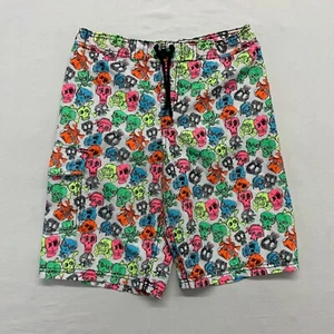 Nevada Boys Size Large Multi-colored Skulls All Over Print Mesh Swim Trunks - Picture 1 of 3