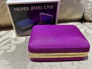 Mundi Jewel Case Box Golden Magenta Snap In-Out Pouch Multi Sezione Vintage - Foto 1 di 6
