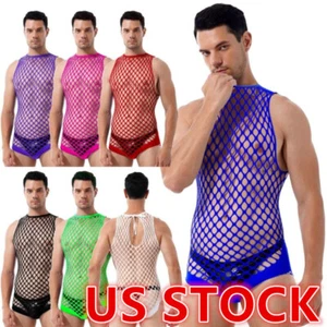 Freebily Herren Netz Netz durchsichtig dehnbar Bodys Turnanzug Slip - Bild 1 von 77