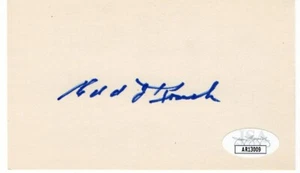 Edd Roush Signed Autographed Index Card Reds HOF Legend JSA AR13009 - Picture 1 of 2