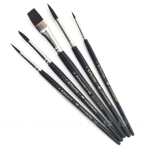 PRO ARTE ARTIST PAINT BRUSH SET 5 SCHOLAR BRUSHES OILS ACRYLIC CRAFT 36WB - Picture 1 of 2
