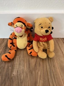Mouseketoys Mini Beanie Plush NWT Winnie The Pooh 8" & Tigger 9" - Picture 1 of 8