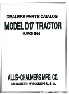 Allis Chalmers D-17 Parts Manual - Bild 1 von 1