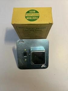 BUSS FUSTAT HOLDER W/switch Mounted On 4” BOX COVER Type SSY no Yellow Box Incl - Picture 1 of 8