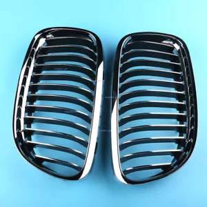 2x Front Grille Grills Chrome for BMW E90 E91 325i 328i 335i LCI 4 Door 09-11 - Picture 1 of 6