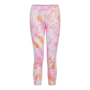 Adidas Girls Sz: XL(18) Pink Orange Tie Dye Active Yoga Capri Leggings 3-stripes - Picture 1 of 1