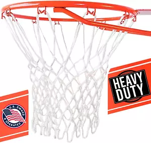 Heavy Duty Basketball Net Replacement - All Weather anti Whip, Fits Standard Ind - Picture 1 of 8