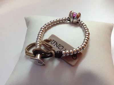 NWT Uno de 50 Silver-plated w/ Murano Glass Pink Bead "Happy go Lucky" Foto 1 de 4
