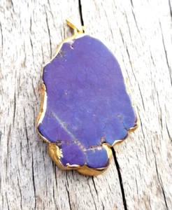 PURPLE JASPER PENDANT 48 X 35 X 7 MM - Picture 1 of 6
