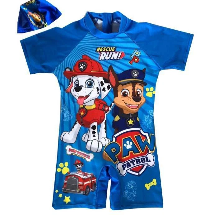 brand new SWIMWEAR PAW PATROL KIDS BOYS SWIM SUIT SWIMMING BATHERS plus cap - image 1 of 1