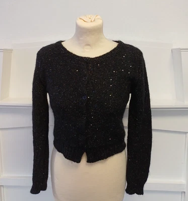 Cárdigan Joseph Cropped Mezcla Lana y Mohair Tejido Brillante Talla M Foto 1 de 4