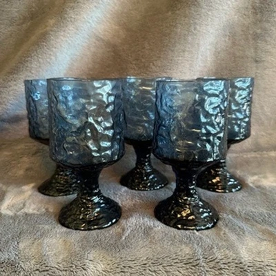 5件套Lenox Impromptu蓝色钢化玻璃高脚杯 — 第 1/4 张图片