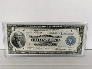 1918 US $1 Silver Certificate Blue Seal Large Bill One Dollar Currency Note #385 - Picture 1 of 10