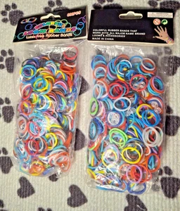 Regenbogen Farbe Webstuhl Gummibänder BRANDNEU Tasche 1200 ct Neu in Verpackung - Bild 1 von 4