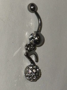 Bilanciere da donna con bottoni a pancia pendente per note musicali argento nuovo senza etichette nuovo senza etichette - Foto 1 di 1