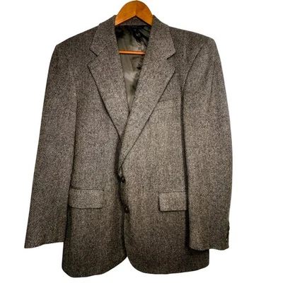 Chaqueta Abrigo Deportivo Polo Ralph Lauren Tweed Para Hombres 42R Lana Taupe Dos Botones De Colección EE. UU. Foto 1 de 4