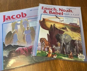2 Abeka Bible Curriculum Flash-A-Card Genesis Series 2 & 4 Enoch Noah Jacob - Picture 1 of 2