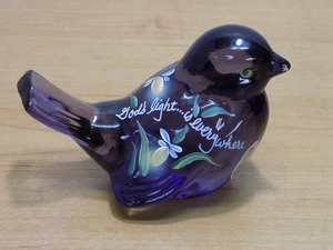 Fenton Art Glass Purple Bird Inspirations God's Light Hand Painted C. Griffith - Picture 1 of 6