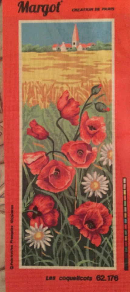 @@@**SUPERBE CANEVAS NEUF DE  MARGOT 60X25CM  AVEC REF LESCOQUELICOTS**@@@ - Photo 1/1