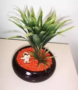 Artificial flowers and plants Dorado succulent in ceramic bowl arrangement P72B - Picture 1 of 1