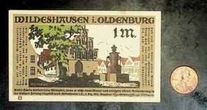 1921 Alemania WILDESHAUSEN 1 marco billete/dinero de emergencia - Imagen 1 de 2