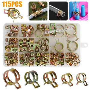 115Pcs Assorted Fuel Line Hose Spring Clip Water Pipe Air Tube Clamps 6-22mm - Picture 1 of 12