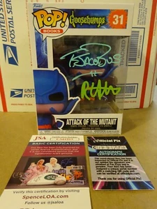 Signed RL Stine & Tim Jacobus Attack Of The Mutant Goosebumps Funko Pop JSA COA - Picture 1 of 13