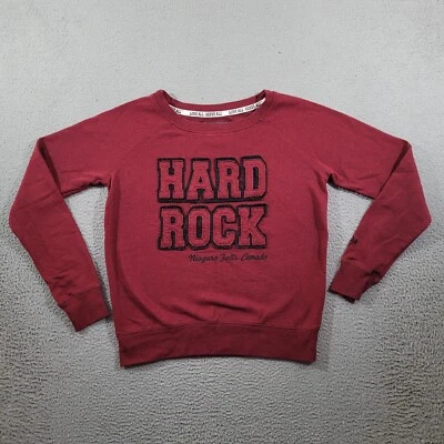 Sudadera Hard Rock Café Mujer Mediana Roja Cataratas del Niágara Canadá Normcore Suéter Foto 1 de 4