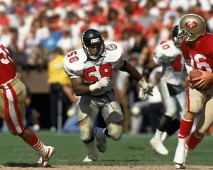 Jessie Tuggle Rushing Joe Montana Atlanta Falcons 8x10 NFL Football Foto - Bild 1 von 1