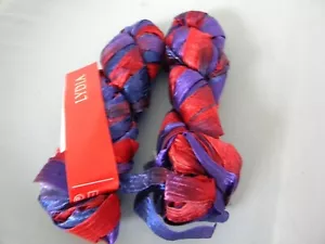 2 madejas Feza Lydia 1/2" cinta hilo azul púrpura rojo #303 - Imagen 1 de 1