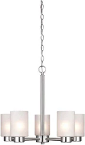 Dining Room Lighting Fixtures Hanging, 5 Light Chandelier, Brushed Nickel - Picture 1 of 7