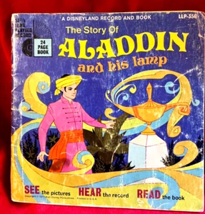 WALT DISNEY DISNEYLAND THE STORY OF ALADDIN AND HIS LAMP RECORD AND BOOK LLP 356 - Picture 1 of 12
