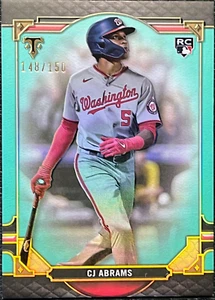 CJ Abrams 2022 Topps Triple Threads #95 Aqua /150 (RC, SP) Nationals - Picture 1 of 2