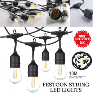Festoon String LED Light Bulb Decorative Waterproof Outdoor 10m Length S14 E27