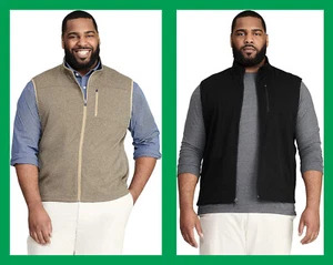 Izod ~ Gilet Advantage Performance da uomo alto e alto in pile $80 Nuovo con etichette - Foto 1 di 6