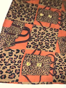 Vintage Halstuch Tier Handtaschen Design unbekannte Herkunft 10" x 48" - Bild 1 von 3