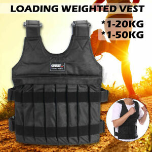 20/50KG Loading Weighted Vest Adjustable Weight Exercise Training Fitness Gym