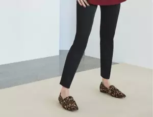 Halogen Lucy Genuine Calf Hair Loafer Chocolate Leopard Size 7 M NIB - Picture 1 of 12