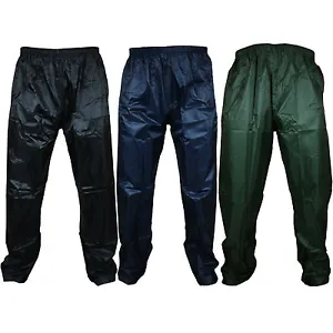 New Mens Womens Waterproof Over Trousers Rain Pants Motorcycle Fishing Hiking - Picture 1 of 13