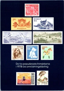 Die zehn beliebtesten schwedischen Briefmarken Postkarte 1978 - Bild 1 von 2